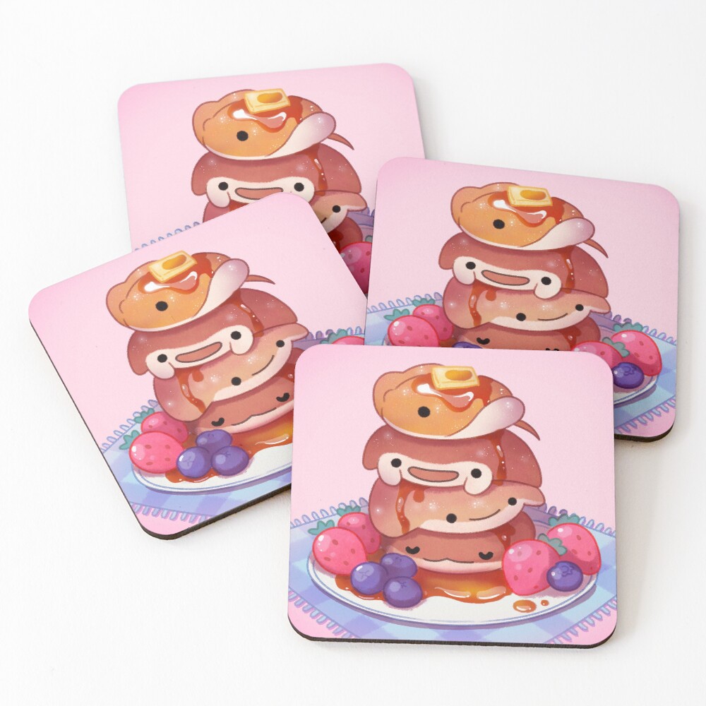 Fluffy sea pancakes Coasters (Set of 4)