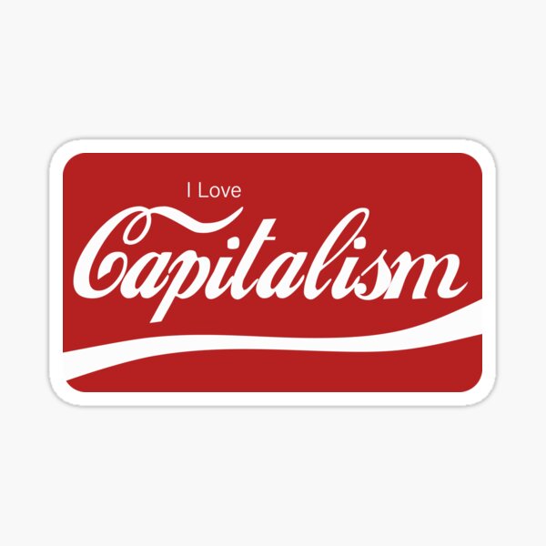 Item preview, I Love Capitalism - Anti Woke - Funny Conservative Capitalism Stickers  designed and sold by WeAreRightStore.