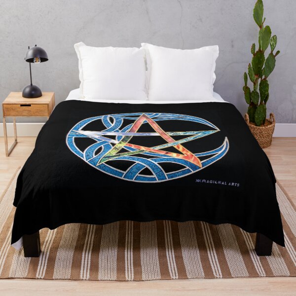 Item preview, Stained Glass Style Crescent Moon & Pentagram designed and sold by MagickalArts.