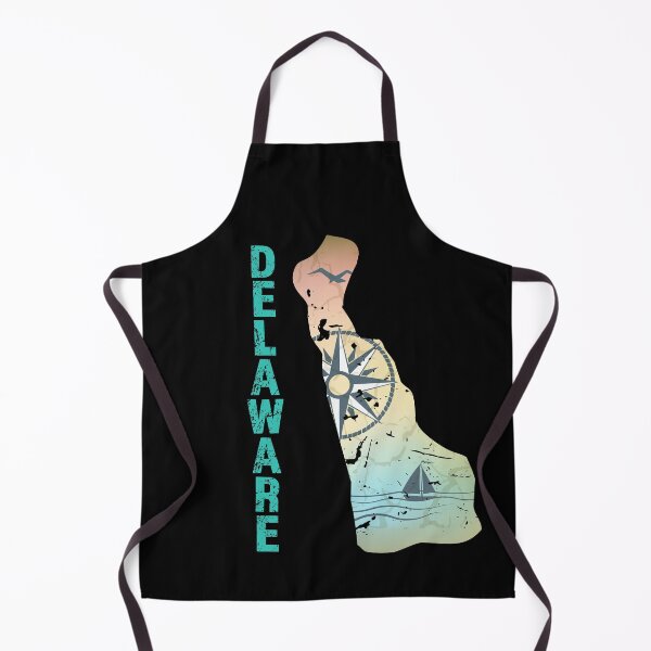 Item preview, Delaware Decorative State Map Shape with Sailboat and Sea (US States, Distressed Style Series) designed and sold by gumdrop-go.