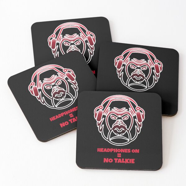 Item preview, Hipster Gorilla Spirit Animal Headphones On No Talking  designed and sold by jrobdesignz.