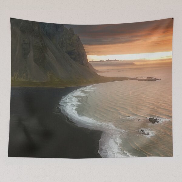 Item preview, Dreamy Sunrise At Stokksnes Black Sand Beach In Iceland designed and sold by regnumsaturni.