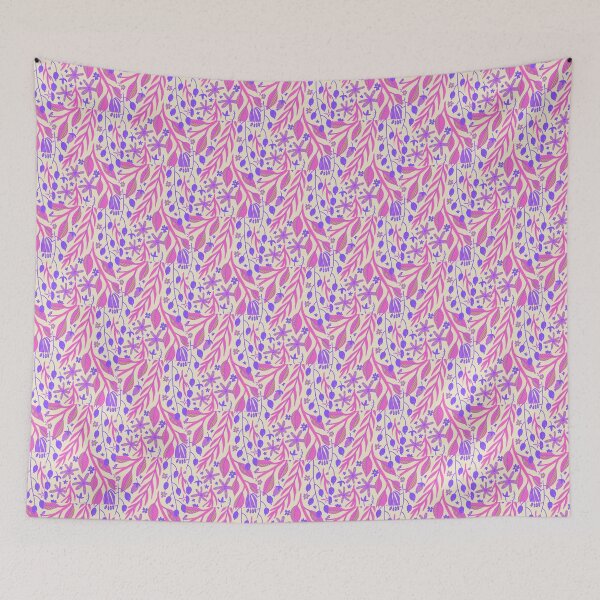 Item preview, Floral Illustration Purple Pink Green  designed and sold by karpilart.