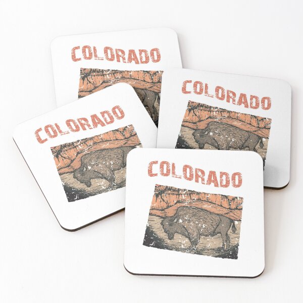 Item preview, Colorado Decorative State Map Shape with Bison and Canyon Scene designed and sold by gumdrop-go.