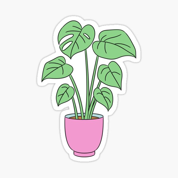 Comic Potted Plant Sticker