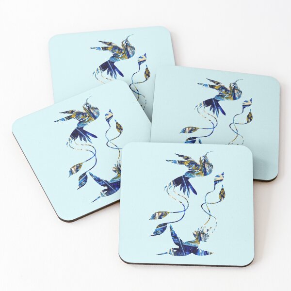 Item preview, Ocean waves abstract hummingbirds designed and sold by TitaCris.