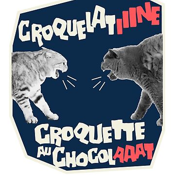 Aperçu de l'œuvre Les Chats sont pas d'accord : Croquette au chocolat ou Croquelatine ? Humour chat de marzun