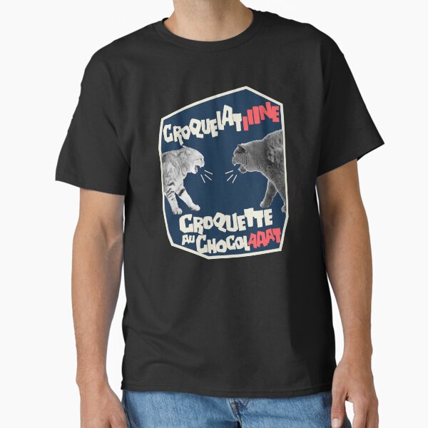 Les Chats sont pas d'accord : Croquette au chocolat ou Croquelatine ? Humour chat T-shirt classique