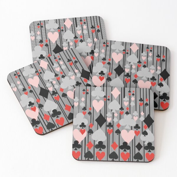 Item preview, CASINO NIGHT'S CARD SUITES STRIPES GREY ART designed and sold by sharlesart.