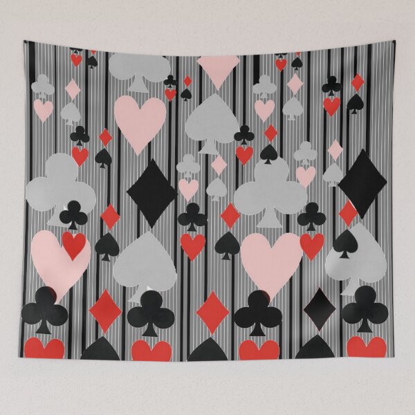 Item preview, CASINO NIGHT'S CARD SUITES STRIPES GREY ART designed and sold by sharlesart.