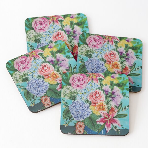 Item preview, Batik Flowers in a Blue Vase designed and sold by Leslie Rogers Todder.