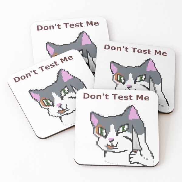 Item preview, Don't Test Me Calico Cat Pixel Funny Art designed and sold by TheHotTrain.
