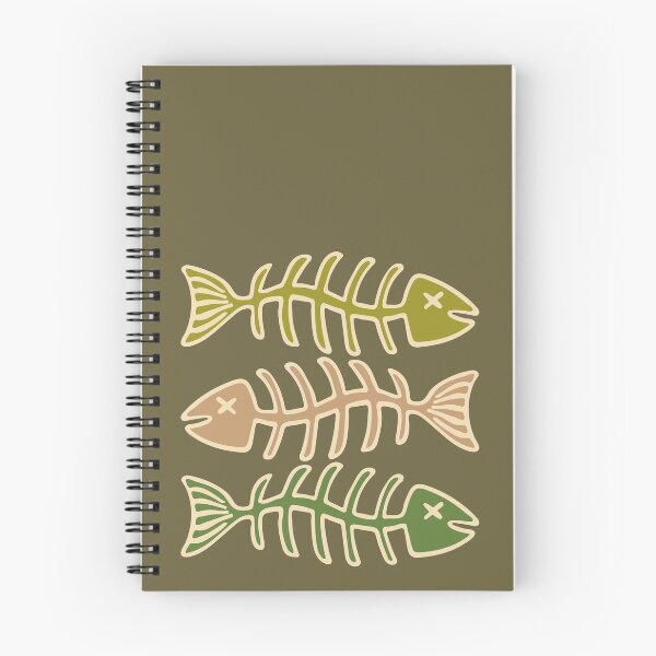 Item preview, FISH BONES in Olive Brown and Green - UnBlink Studio by Jackie Tahara designed and sold by Jackie Tahara of UnBlink Studio.