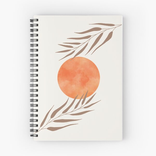 Item preview, Sun with Minimalist abstract Branch orange Watercolor Tropical Boho geometry Art warm earthy tones pastel colors solid twig soft gradient shapes orange faded 3 designed and sold by AbstractTrace.