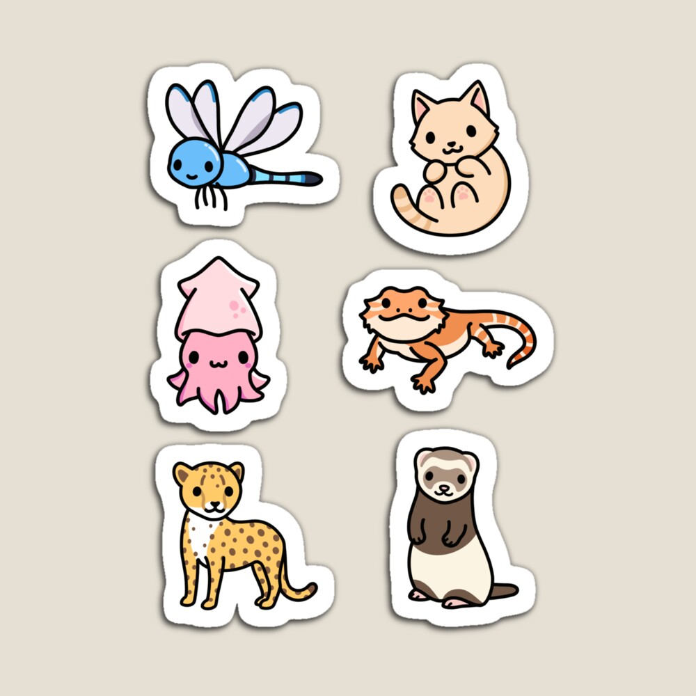 Cute Animal Sticker Pack 9 Sticker for Sale by littlemandyart