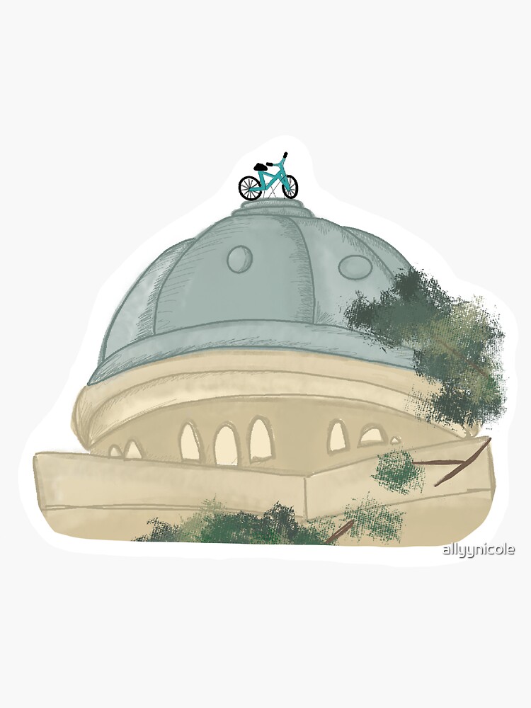 "bike on academic building" Sticker for Sale by allyynicole Redbubble