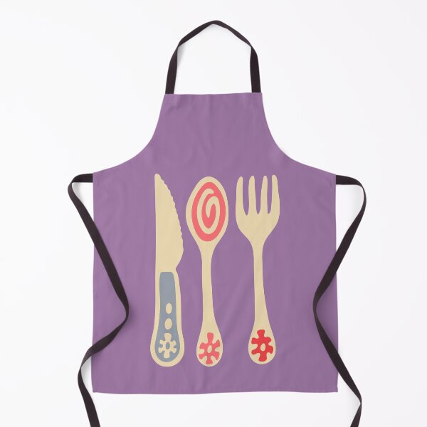 Item preview, RETRO CUTLERY in Lavender Pink and Red on Purple - UnBlink Studio by Jackie Tahara designed and sold by Jackie Tahara of UnBlink Studio.