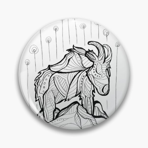 Item preview, Mountain goat in line art designed and sold by tessakatecreate.