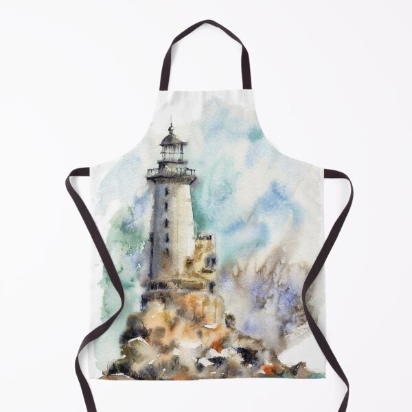 Item preview, Lighthouse seascape watercolor art designed and sold by Zavyalova-art.