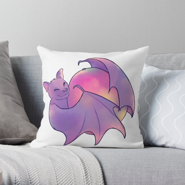 Happy fruit bat Throw Pillow