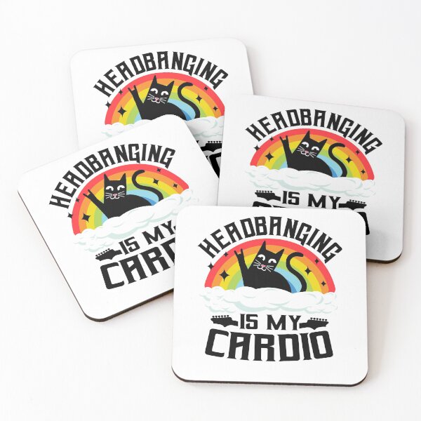 Item preview, Headbanging Is My Cardio Cat Rainbow Heavy Metal Cats  designed and sold by Stronzi.