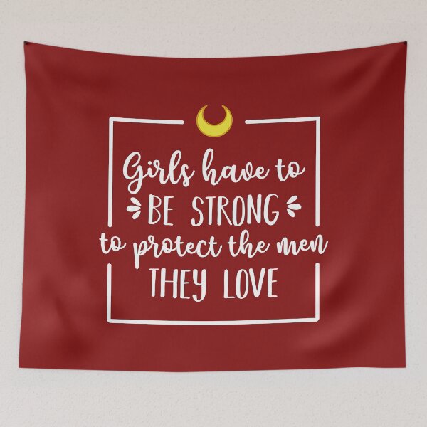 Item preview, Girls Have To Be Strong To Protect The Men They Love (Dark Red BG) designed and sold by FilipeFerreira.