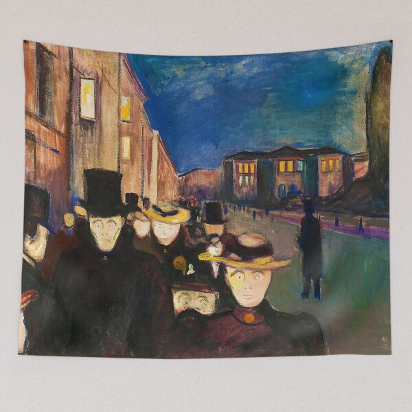 Item preview, Evening on Karl Johan Street (1892), Edvard Munch designed and sold by allhistory.