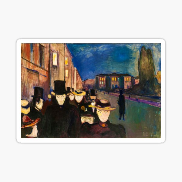 Item preview, Evening on Karl Johan Street (1892), Edvard Munch designed and sold by allhistory.