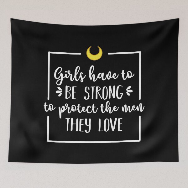 Item preview, Girls Have To Be Strong To Protect The Men They Love (Black BG) designed and sold by FilipeFerreira.
