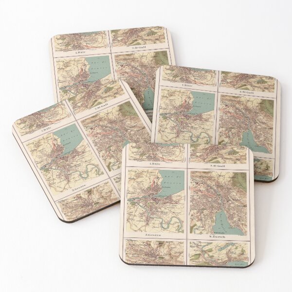 Item preview, Old Switzerland Cities Map (1921) Vintage Swiss Populated Areas Atlas designed and sold by BravuraMedia.