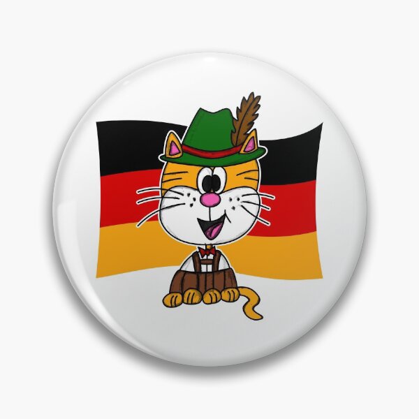 Item preview, German Flag Cat Tyrolean Hat Lederhosen Germany Funny designed and sold by doodlerob.
