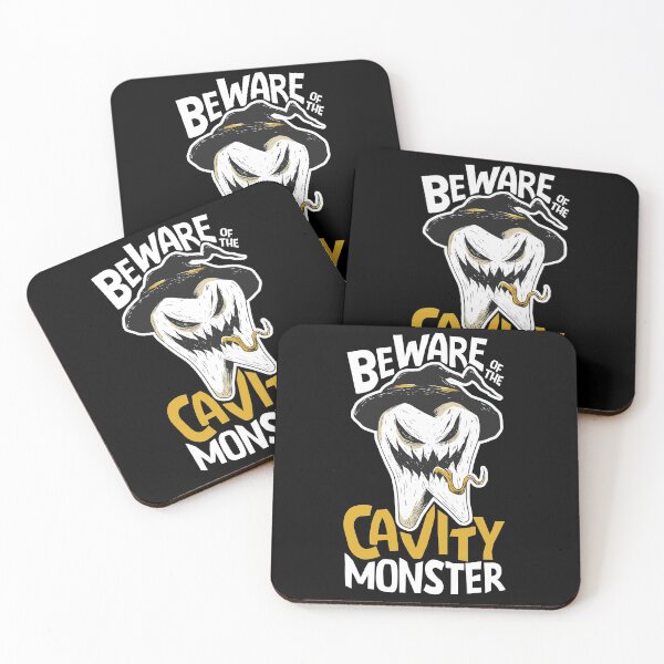 Item preview, Beware of the Cavity Monster // Funny Halloween Tooth designed and sold by SLAG-Creative.