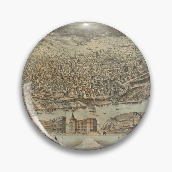 Item preview, Old Tacoma WA Map (1890) Vintage City of Destiny Washington State Atlas designed and sold by BravuraMedia.
