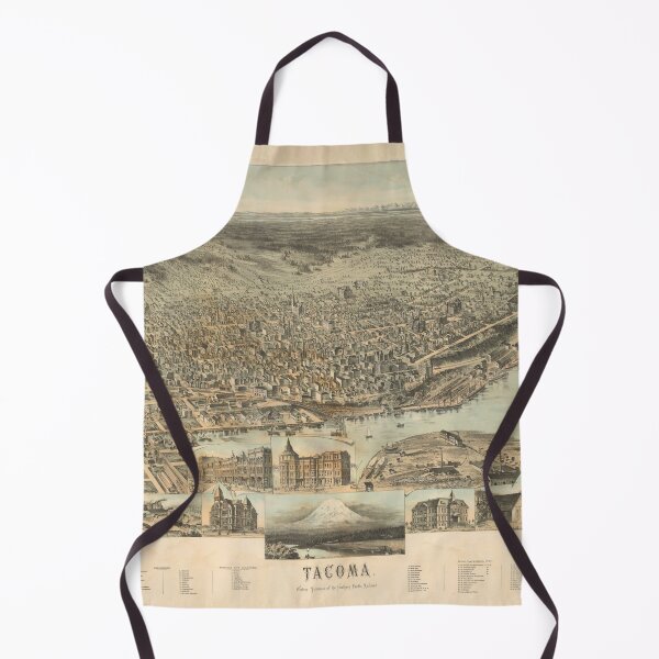 Item preview, Old Tacoma WA Map (1890) Vintage City of Destiny Washington State Atlas designed and sold by BravuraMedia.