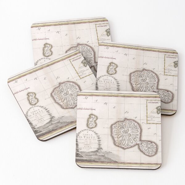 Item preview, Old Tahiti Map (1798) Vintage Otaheite Island Atlas designed and sold by BravuraMedia.