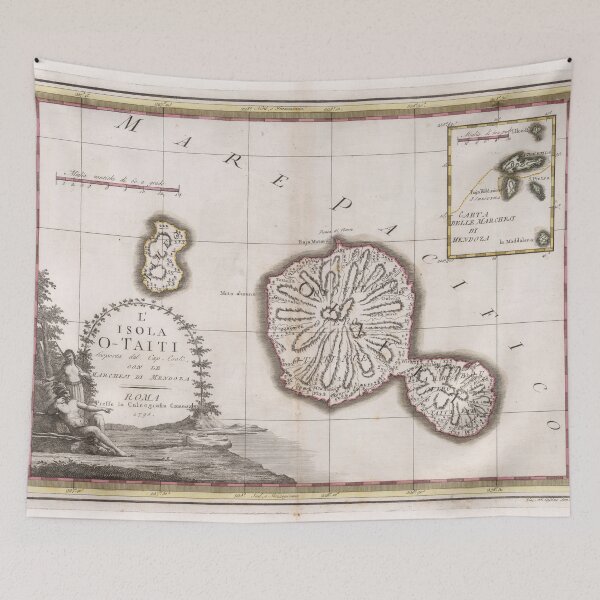 Item preview, Old Tahiti Map (1798) Vintage Otaheite Island Atlas designed and sold by BravuraMedia.