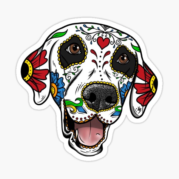 Labrador Sugar Skull Sticker