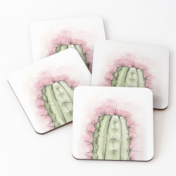 Item preview, Cabeza de cactus espinoso en acuarela designed and sold by tessakatecreate.
