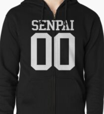 Senpai Shirt (white) Zipped Hoodie