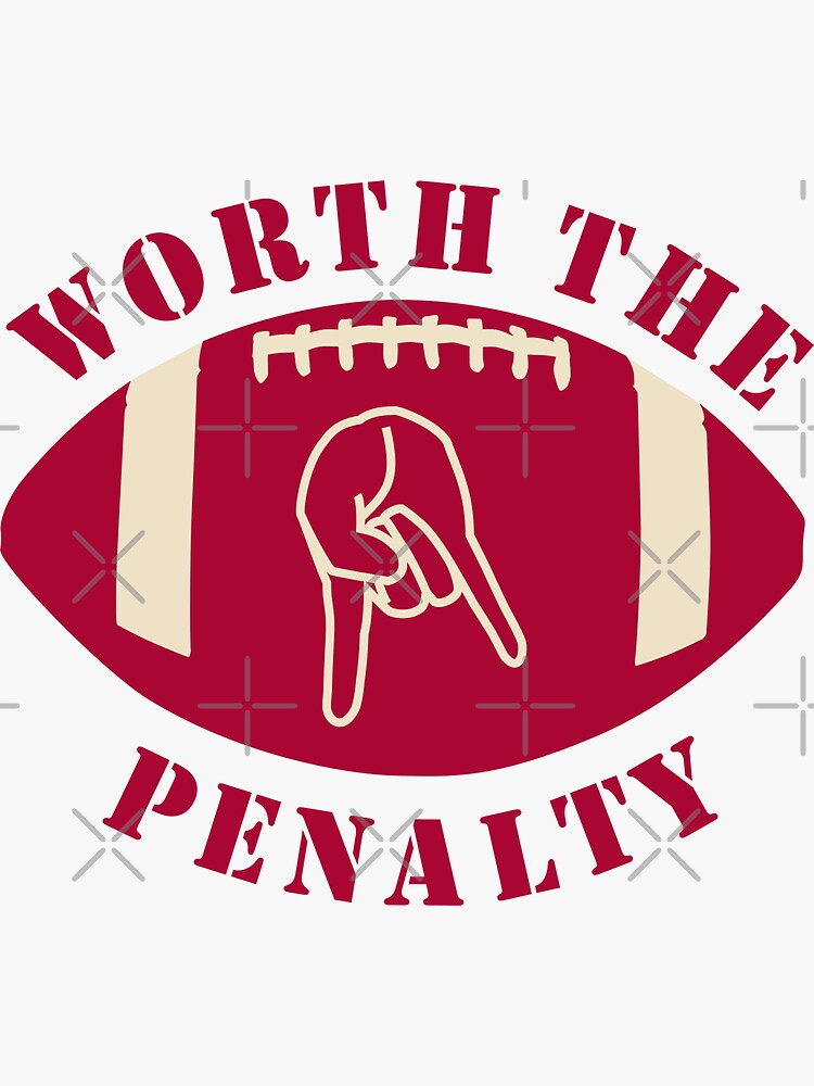 "Horns Down Worth The Penalty Oklahoma Texas Red River" Sticker for