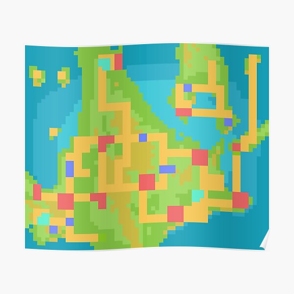 Sinnoh-Kartenpixel Poster