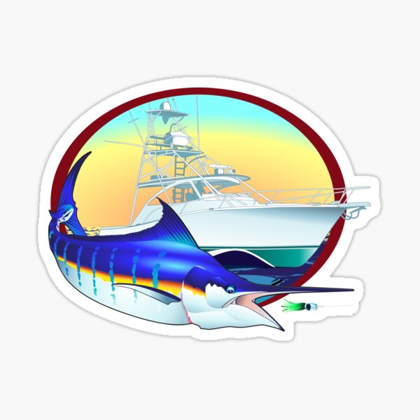 Marlin Boat Lure Sticker for Sale by Mary Tracy