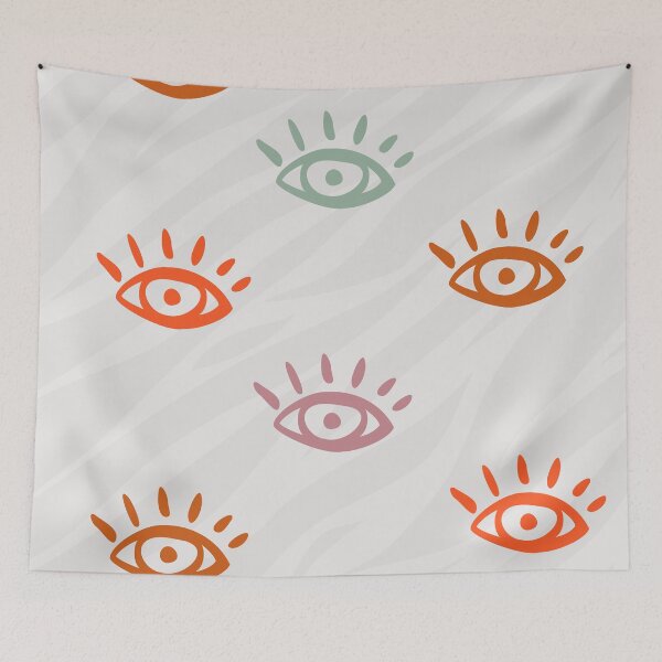 Item preview, Evil Eye - Sage, Orange, Pink designed and sold by gritnfire.