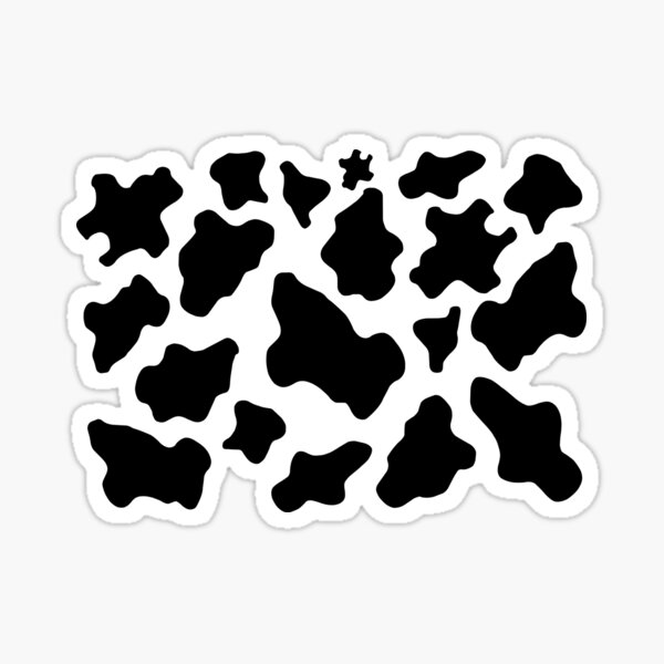 Black Cow Print Sticker for Sale by CatharticTick