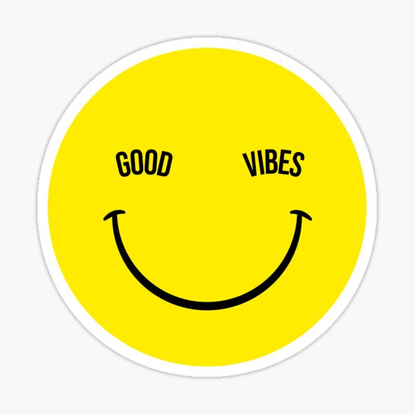 Good Vibes Smiley Face Sticker For Sale By Apparel City Redbubble