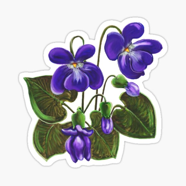 D1G1TAL-M00DZ ~ FLORAL - Violets by tasmanianartist Sticker