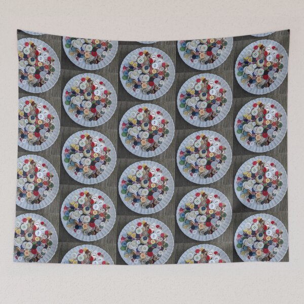Item preview, Overflowing plate of rainbow buttons designed and sold by memorguson.
