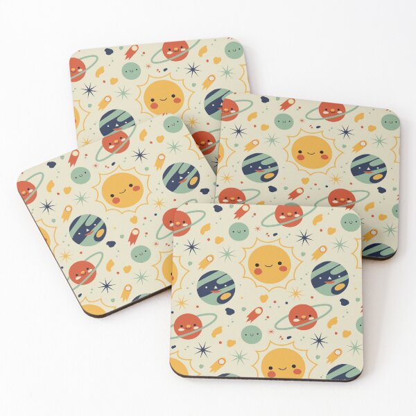 Item preview, Cute Planets Kawaii solar system designed and sold by TamGustam.