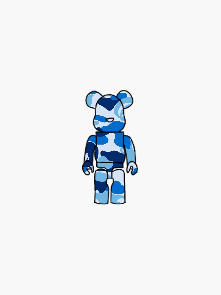 Blue Camo Bearbrick Sticker for Sale by alarouche