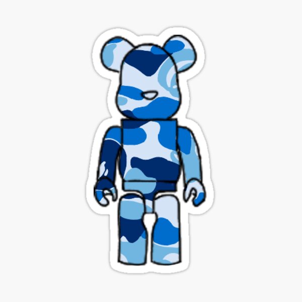 Brique d'ours camo bleue Sticker